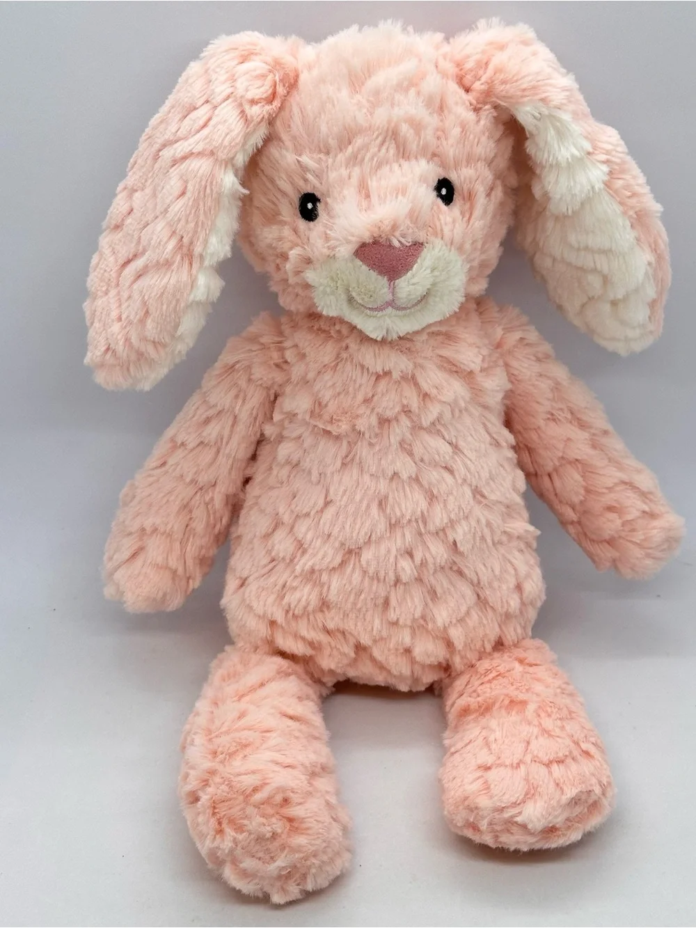 Lot/2 Mary Meyer Bunny White Pebble Plush Rabbits Stuffed Animal Soft Pink Beige